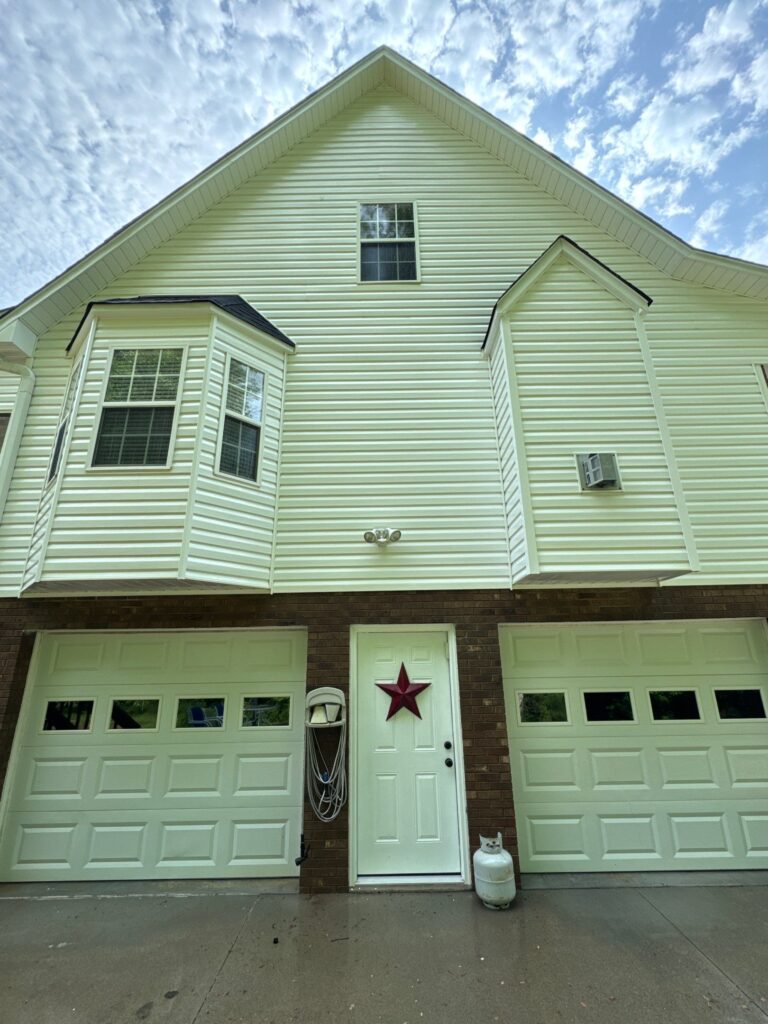 Vinyl siding house washing