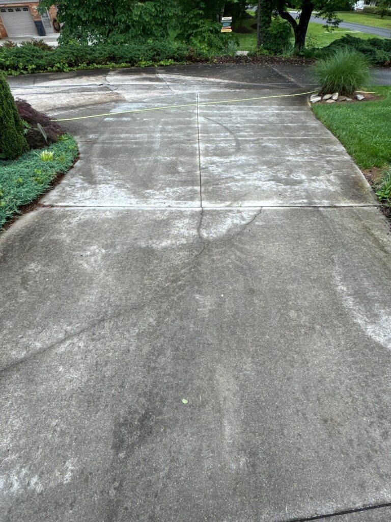 Concrete driveway cleaning